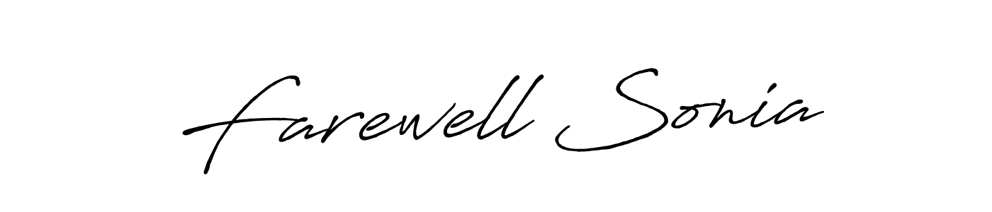 Farewell Sonia stylish signature style. Best Handwritten Sign (Antro_Vectra_Bolder) for my name. Handwritten Signature Collection Ideas for my name Farewell Sonia. Farewell Sonia signature style 7 images and pictures png