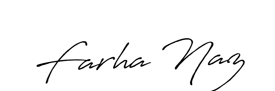 Make a beautiful signature design for name Farha Naz. With this signature (Antro_Vectra_Bolder) style, you can create a handwritten signature for free. Farha Naz signature style 7 images and pictures png