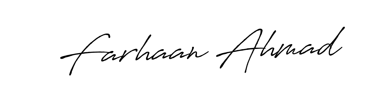 Create a beautiful signature design for name Farhaan Ahmad. With this signature (Antro_Vectra_Bolder) fonts, you can make a handwritten signature for free. Farhaan Ahmad signature style 7 images and pictures png