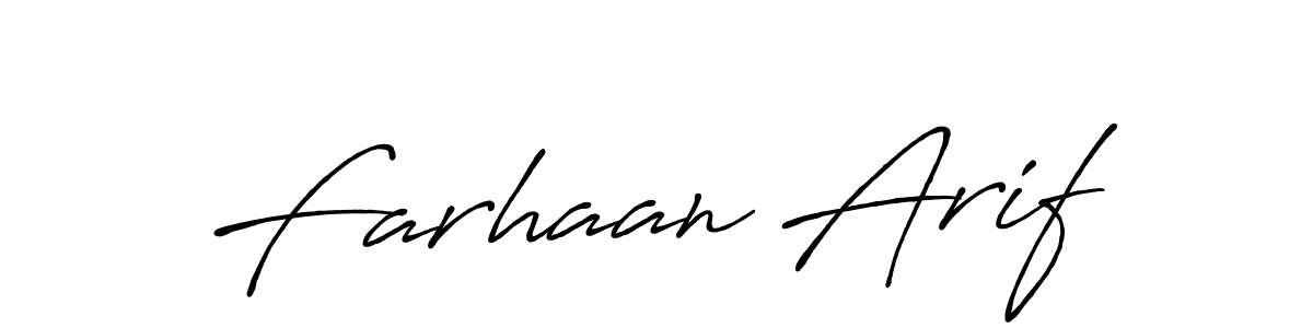 How to make Farhaan Arif name signature. Use Antro_Vectra_Bolder style for creating short signs online. This is the latest handwritten sign. Farhaan Arif signature style 7 images and pictures png
