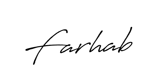 Similarly Antro_Vectra_Bolder is the best handwritten signature design. Signature creator online .You can use it as an online autograph creator for name Farhab. Farhab signature style 7 images and pictures png