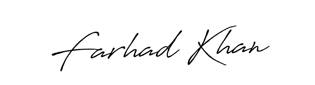 Make a beautiful signature design for name Farhad Khan. With this signature (Antro_Vectra_Bolder) style, you can create a handwritten signature for free. Farhad Khan signature style 7 images and pictures png