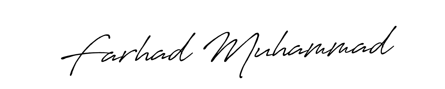 Farhad Muhammad stylish signature style. Best Handwritten Sign (Antro_Vectra_Bolder) for my name. Handwritten Signature Collection Ideas for my name Farhad Muhammad. Farhad Muhammad signature style 7 images and pictures png