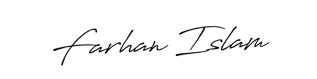 Create a beautiful signature design for name Farhan Islam. With this signature (Antro_Vectra_Bolder) fonts, you can make a handwritten signature for free. Farhan Islam signature style 7 images and pictures png