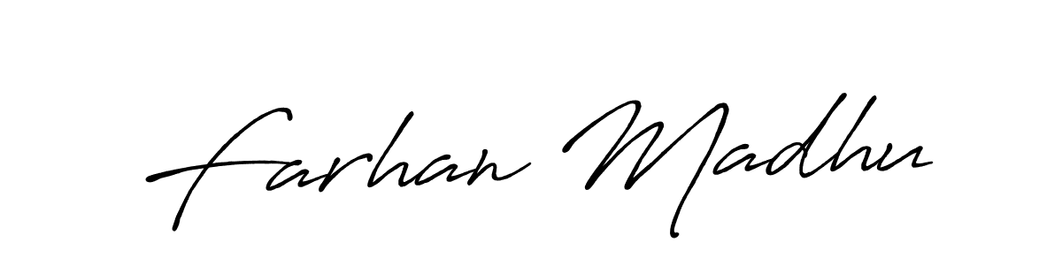 Antro_Vectra_Bolder is a professional signature style that is perfect for those who want to add a touch of class to their signature. It is also a great choice for those who want to make their signature more unique. Get Farhan Madhu name to fancy signature for free. Farhan Madhu signature style 7 images and pictures png