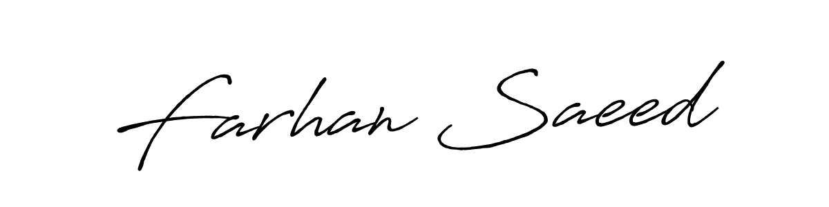 Make a beautiful signature design for name Farhan Saeed. With this signature (Antro_Vectra_Bolder) style, you can create a handwritten signature for free. Farhan Saeed signature style 7 images and pictures png