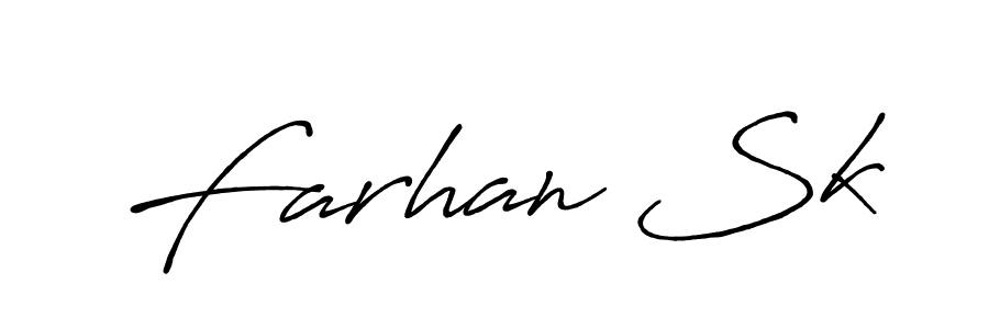 How to make Farhan Sk name signature. Use Antro_Vectra_Bolder style for creating short signs online. This is the latest handwritten sign. Farhan Sk signature style 7 images and pictures png