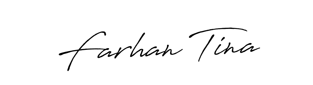 Make a beautiful signature design for name Farhan Tina. With this signature (Antro_Vectra_Bolder) style, you can create a handwritten signature for free. Farhan Tina signature style 7 images and pictures png