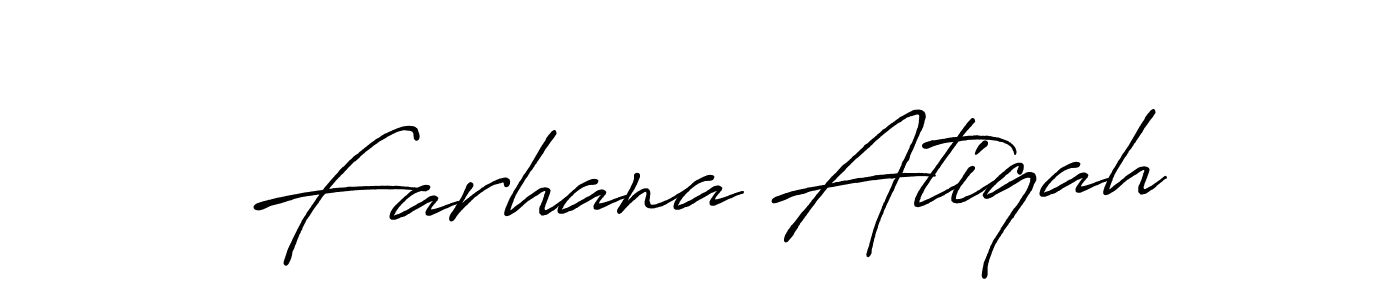 The best way (Antro_Vectra_Bolder) to make a short signature is to pick only two or three words in your name. The name Farhana Atiqah include a total of six letters. For converting this name. Farhana Atiqah signature style 7 images and pictures png
