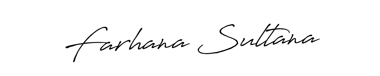 Create a beautiful signature design for name Farhana Sultana. With this signature (Antro_Vectra_Bolder) fonts, you can make a handwritten signature for free. Farhana Sultana signature style 7 images and pictures png