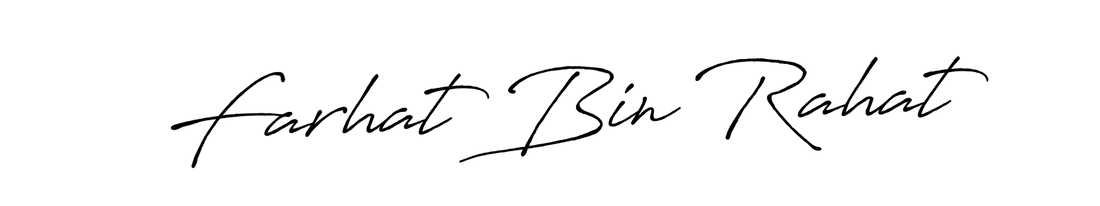 Design your own signature with our free online signature maker. With this signature software, you can create a handwritten (Antro_Vectra_Bolder) signature for name Farhat Bin Rahat. Farhat Bin Rahat signature style 7 images and pictures png