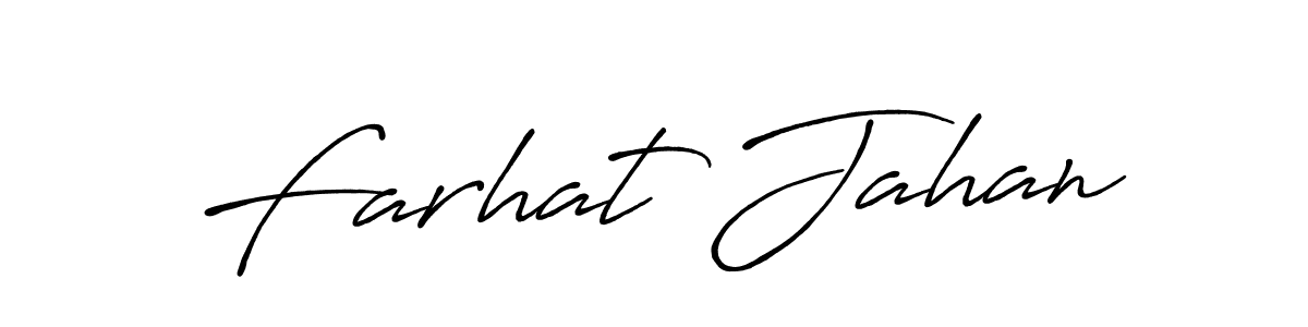 Antro_Vectra_Bolder is a professional signature style that is perfect for those who want to add a touch of class to their signature. It is also a great choice for those who want to make their signature more unique. Get Farhat Jahan name to fancy signature for free. Farhat Jahan signature style 7 images and pictures png