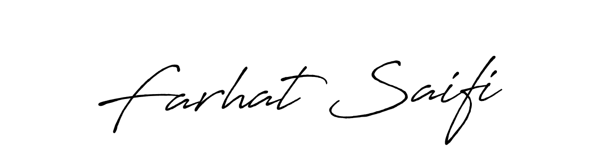 Farhat Saifi stylish signature style. Best Handwritten Sign (Antro_Vectra_Bolder) for my name. Handwritten Signature Collection Ideas for my name Farhat Saifi. Farhat Saifi signature style 7 images and pictures png