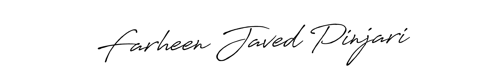 Create a beautiful signature design for name Farheen Javed Pinjari. With this signature (Antro_Vectra_Bolder) fonts, you can make a handwritten signature for free. Farheen Javed Pinjari signature style 7 images and pictures png