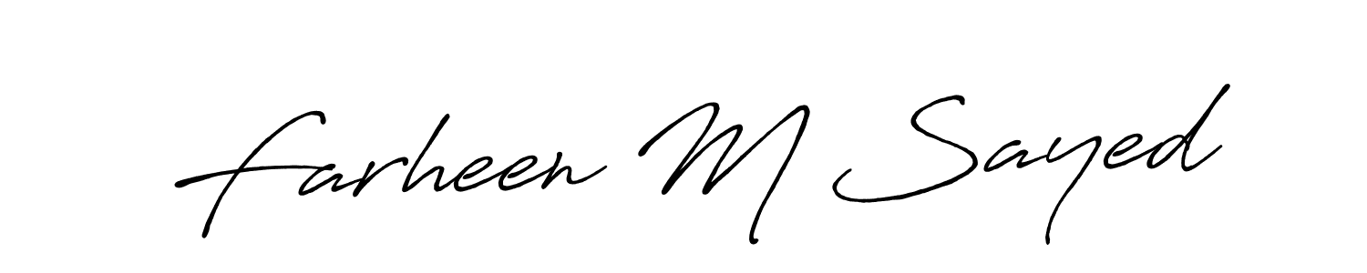 You can use this online signature creator to create a handwritten signature for the name Farheen M Sayed. This is the best online autograph maker. Farheen M Sayed signature style 7 images and pictures png