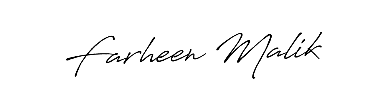 Use a signature maker to create a handwritten signature online. With this signature software, you can design (Antro_Vectra_Bolder) your own signature for name Farheen Malik. Farheen Malik signature style 7 images and pictures png