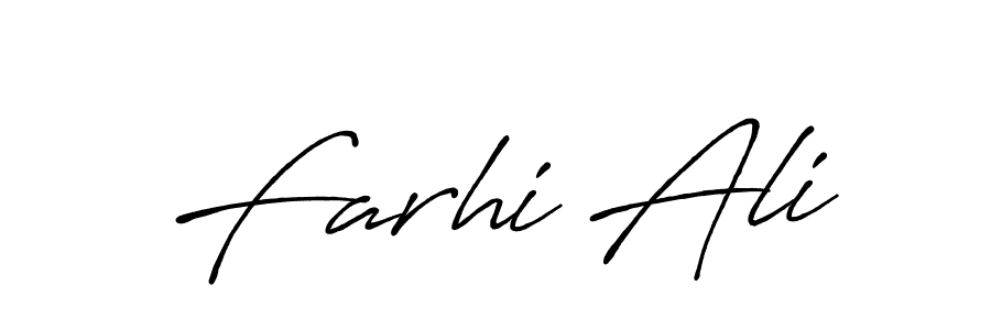 Make a beautiful signature design for name Farhi Ali. With this signature (Antro_Vectra_Bolder) style, you can create a handwritten signature for free. Farhi Ali signature style 7 images and pictures png
