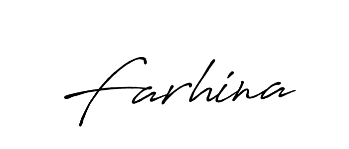 How to make Farhina name signature. Use Antro_Vectra_Bolder style for creating short signs online. This is the latest handwritten sign. Farhina signature style 7 images and pictures png