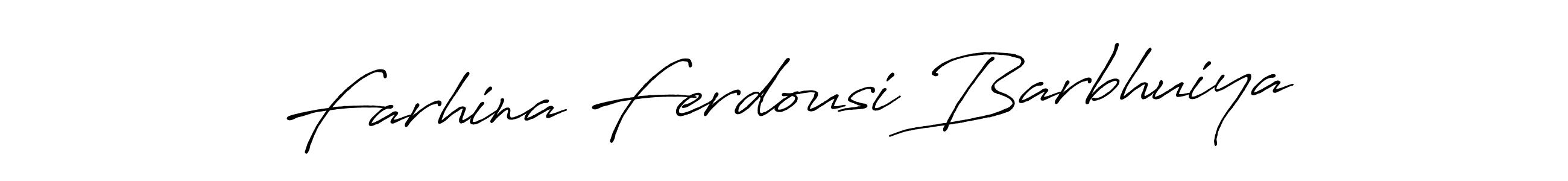 How to make Farhina Ferdousi Barbhuiya name signature. Use Antro_Vectra_Bolder style for creating short signs online. This is the latest handwritten sign. Farhina Ferdousi Barbhuiya signature style 7 images and pictures png