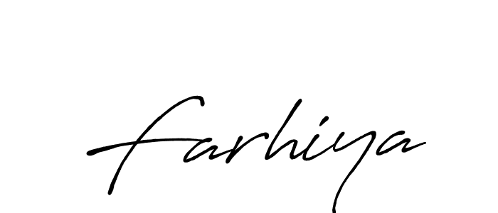 Design your own signature with our free online signature maker. With this signature software, you can create a handwritten (Antro_Vectra_Bolder) signature for name Farhiya. Farhiya signature style 7 images and pictures png