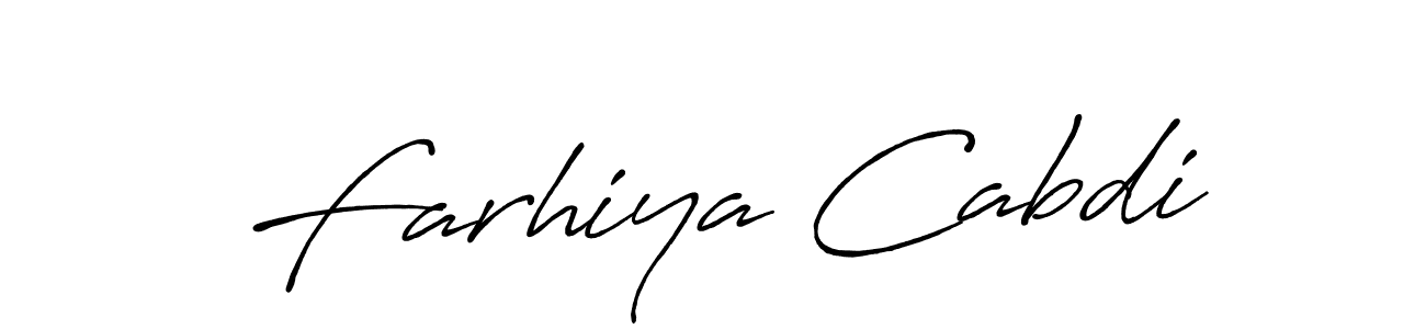Farhiya Cabdi stylish signature style. Best Handwritten Sign (Antro_Vectra_Bolder) for my name. Handwritten Signature Collection Ideas for my name Farhiya Cabdi. Farhiya Cabdi signature style 7 images and pictures png