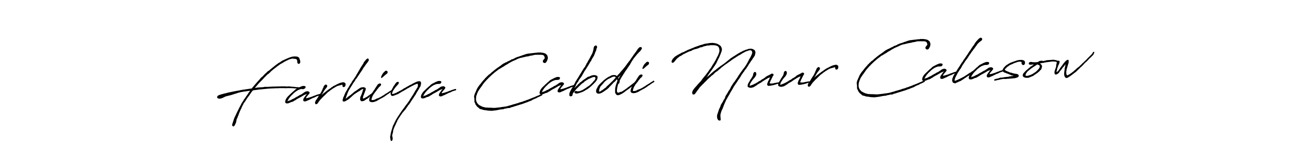 Create a beautiful signature design for name Farhiya Cabdi Nuur Calasow. With this signature (Antro_Vectra_Bolder) fonts, you can make a handwritten signature for free. Farhiya Cabdi Nuur Calasow signature style 7 images and pictures png