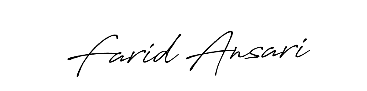 Design your own signature with our free online signature maker. With this signature software, you can create a handwritten (Antro_Vectra_Bolder) signature for name Farid Ansari. Farid Ansari signature style 7 images and pictures png