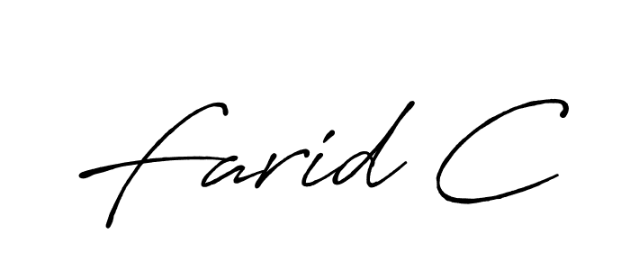 Design your own signature with our free online signature maker. With this signature software, you can create a handwritten (Antro_Vectra_Bolder) signature for name Farid C. Farid C signature style 7 images and pictures png