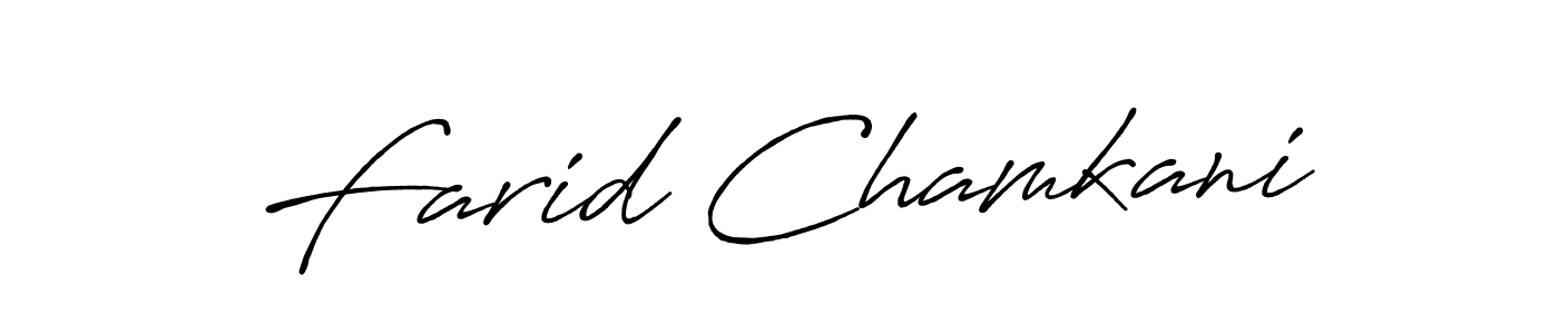 Create a beautiful signature design for name Farid Chamkani. With this signature (Antro_Vectra_Bolder) fonts, you can make a handwritten signature for free. Farid Chamkani signature style 7 images and pictures png