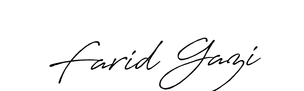 How to make Farid Gazi name signature. Use Antro_Vectra_Bolder style for creating short signs online. This is the latest handwritten sign. Farid Gazi signature style 7 images and pictures png