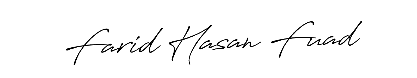 Use a signature maker to create a handwritten signature online. With this signature software, you can design (Antro_Vectra_Bolder) your own signature for name Farid Hasan Fuad. Farid Hasan Fuad signature style 7 images and pictures png