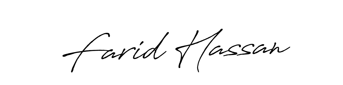 Design your own signature with our free online signature maker. With this signature software, you can create a handwritten (Antro_Vectra_Bolder) signature for name Farid Hassan. Farid Hassan signature style 7 images and pictures png