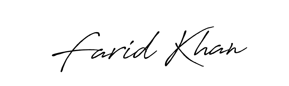 Design your own signature with our free online signature maker. With this signature software, you can create a handwritten (Antro_Vectra_Bolder) signature for name Farid Khan. Farid Khan signature style 7 images and pictures png