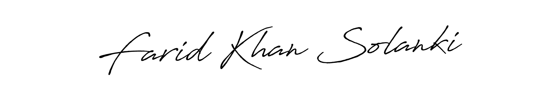 Make a beautiful signature design for name Farid Khan Solanki. With this signature (Antro_Vectra_Bolder) style, you can create a handwritten signature for free. Farid Khan Solanki signature style 7 images and pictures png