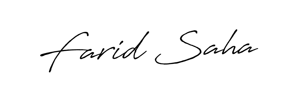 Also You can easily find your signature by using the search form. We will create Farid Saha name handwritten signature images for you free of cost using Antro_Vectra_Bolder sign style. Farid Saha signature style 7 images and pictures png