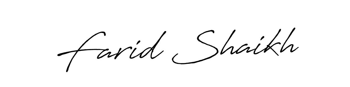 Also we have Farid Shaikh name is the best signature style. Create professional handwritten signature collection using Antro_Vectra_Bolder autograph style. Farid Shaikh signature style 7 images and pictures png