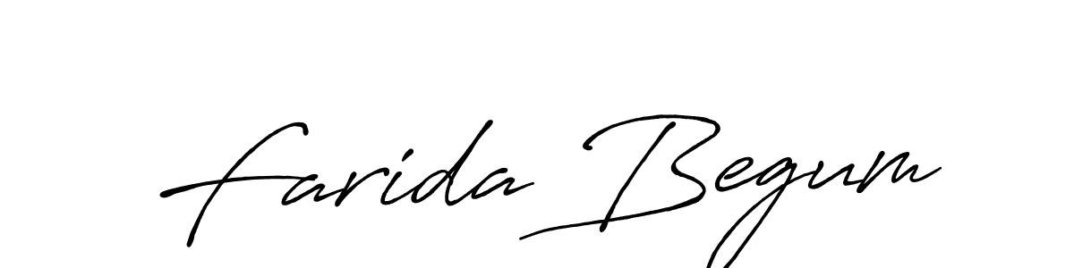 Use a signature maker to create a handwritten signature online. With this signature software, you can design (Antro_Vectra_Bolder) your own signature for name Farida Begum. Farida Begum signature style 7 images and pictures png