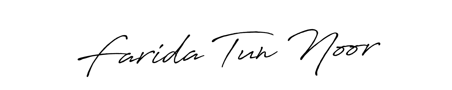 Antro_Vectra_Bolder is a professional signature style that is perfect for those who want to add a touch of class to their signature. It is also a great choice for those who want to make their signature more unique. Get Farida Tun Noor name to fancy signature for free. Farida Tun Noor signature style 7 images and pictures png