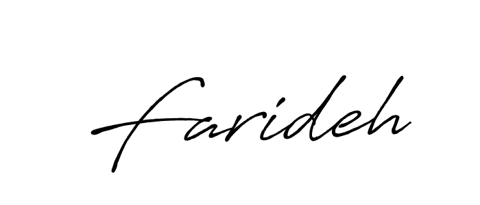 Make a beautiful signature design for name Farideh. Use this online signature maker to create a handwritten signature for free. Farideh signature style 7 images and pictures png