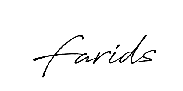 Make a beautiful signature design for name Farids. With this signature (Antro_Vectra_Bolder) style, you can create a handwritten signature for free. Farids signature style 7 images and pictures png