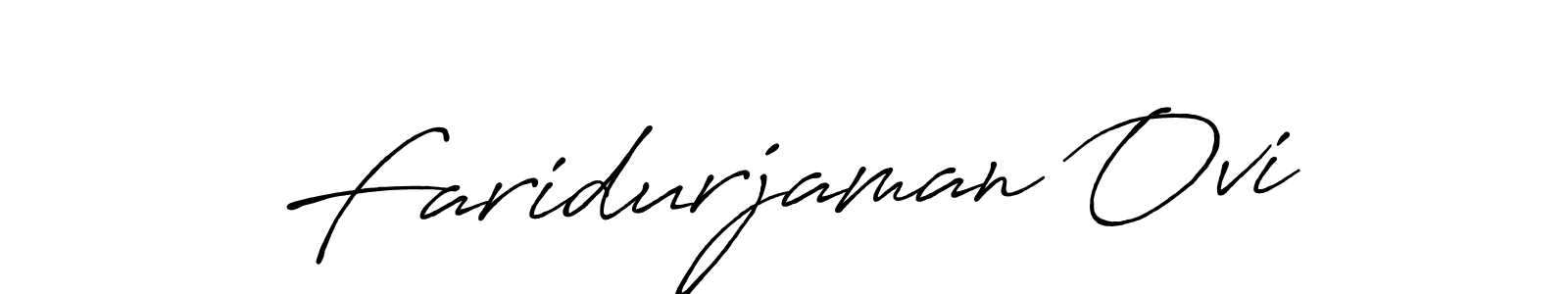 Make a beautiful signature design for name Faridurjaman Ovi. With this signature (Antro_Vectra_Bolder) style, you can create a handwritten signature for free. Faridurjaman Ovi signature style 7 images and pictures png
