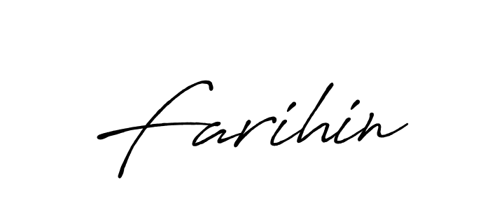 Create a beautiful signature design for name Farihin. With this signature (Antro_Vectra_Bolder) fonts, you can make a handwritten signature for free. Farihin signature style 7 images and pictures png