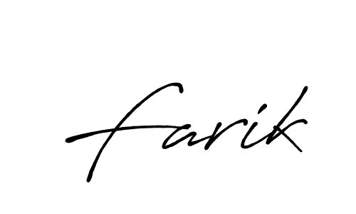 Farik stylish signature style. Best Handwritten Sign (Antro_Vectra_Bolder) for my name. Handwritten Signature Collection Ideas for my name Farik. Farik signature style 7 images and pictures png