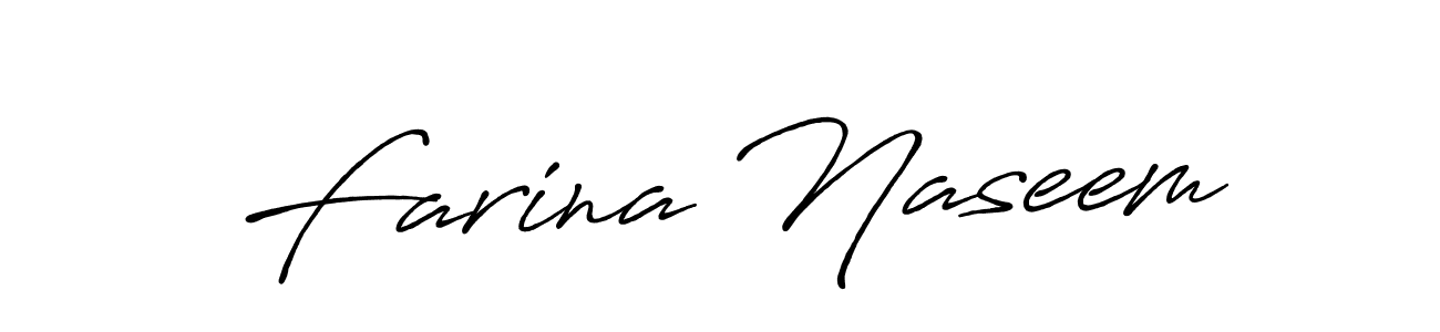 Design your own signature with our free online signature maker. With this signature software, you can create a handwritten (Antro_Vectra_Bolder) signature for name Farina Naseem. Farina Naseem signature style 7 images and pictures png