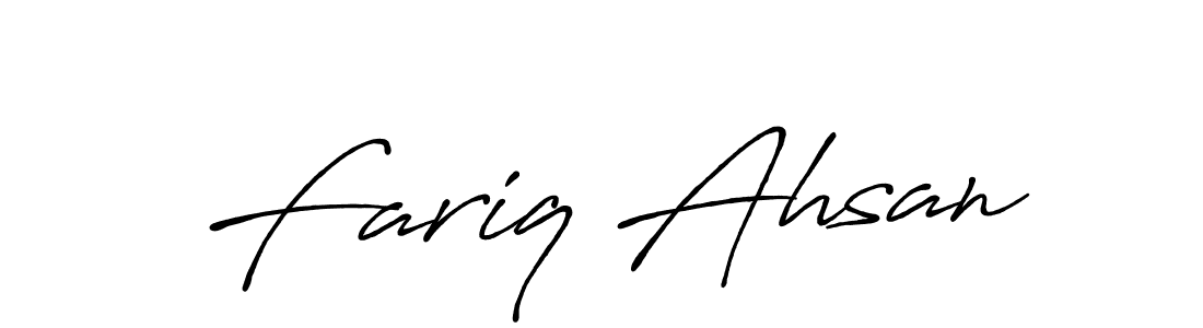 Also we have Fariq Ahsan name is the best signature style. Create professional handwritten signature collection using Antro_Vectra_Bolder autograph style. Fariq Ahsan signature style 7 images and pictures png