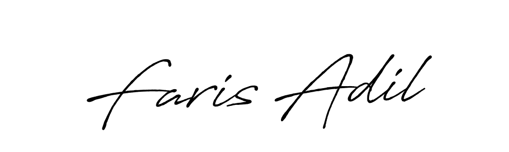 How to make Faris Adil name signature. Use Antro_Vectra_Bolder style for creating short signs online. This is the latest handwritten sign. Faris Adil signature style 7 images and pictures png