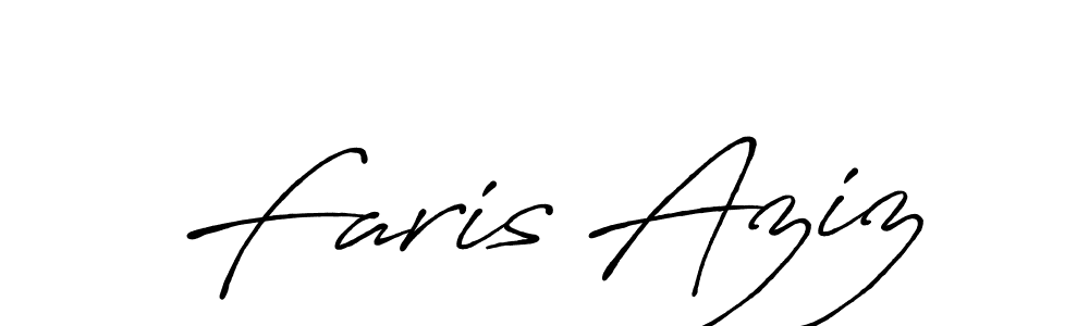 Use a signature maker to create a handwritten signature online. With this signature software, you can design (Antro_Vectra_Bolder) your own signature for name Faris Aziz. Faris Aziz signature style 7 images and pictures png