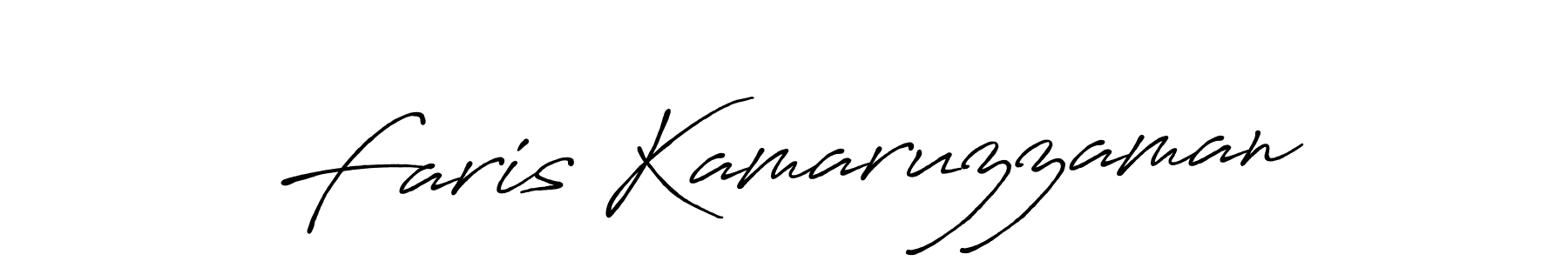 Use a signature maker to create a handwritten signature online. With this signature software, you can design (Antro_Vectra_Bolder) your own signature for name Faris Kamaruzzaman. Faris Kamaruzzaman signature style 7 images and pictures png