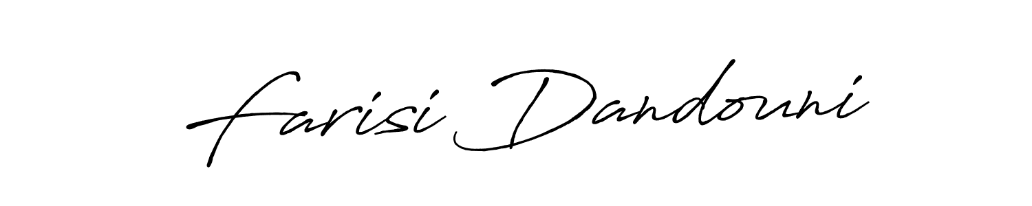 How to make Farisi Dandouni name signature. Use Antro_Vectra_Bolder style for creating short signs online. This is the latest handwritten sign. Farisi Dandouni signature style 7 images and pictures png