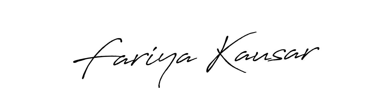 Make a short Fariya Kausar signature style. Manage your documents anywhere anytime using Antro_Vectra_Bolder. Create and add eSignatures, submit forms, share and send files easily. Fariya Kausar signature style 7 images and pictures png
